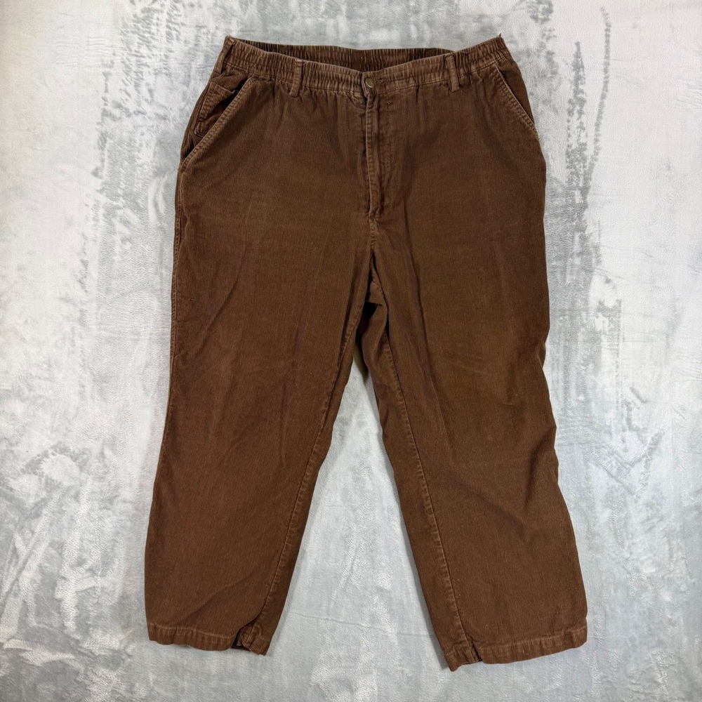Vintage Haband Ice House Flannel Lined Slacks Men's 40/S Brown Corduroy Pants